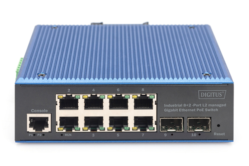 Digitus Industrial 8+2 port L2 managed Gigabit Ethernet PoE switch