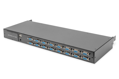 Digitus 19" HD LCD KVM console, 16-port VGA, German keyboard