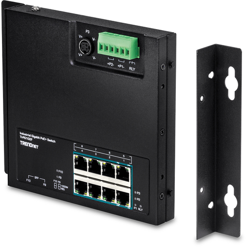 Trendnet TI-PG102F network switch Gigabit Ethernet (10/100/1000) Power over Ethernet (PoE) Black