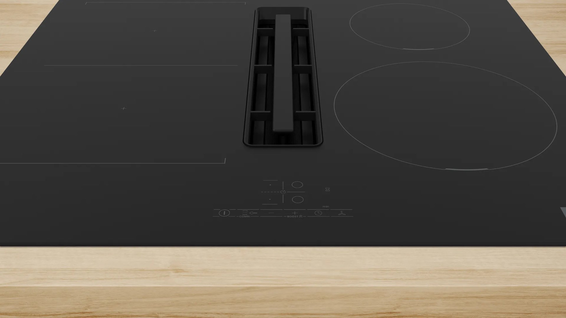 Bosch Serie 4 PVS611B16E hob Black Built-in 59.2 cm Zone induction hob 4 zone(s) Built-in hood