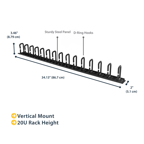StarTech.com Vertical Cable Organizer with D-Ring Hooks - 0U - 2.8ft.
