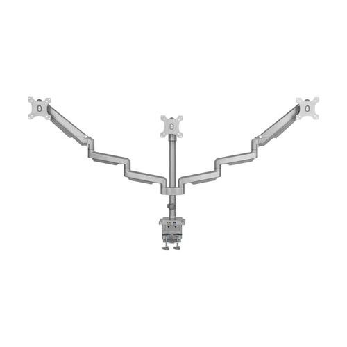 Tripp Lite DDR1730TAL Triple-Display Gas-Spring Flex-Arm Desktop Clamp and Grommet for 17” to 30” Flat-Screen Displays - USB and Audio Ports, Aluminum
