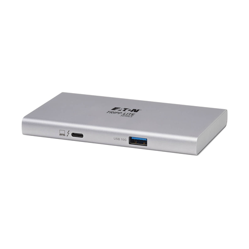 Tripp Lite MTB4-HUB3-01 4-Port Thunderbolt 4 Hub - 8K, 2x 4K 60 Hz, USB 3.2 Gen 2, USB-A Port, 100W Charging, Gray