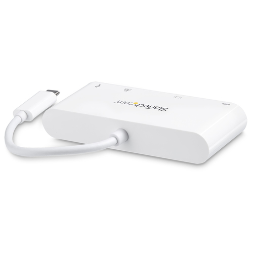 StarTech.com USB C Multiport Adapter - USB-C to DVI-D (Digital) Video Adapter with 60W Power Delivery Passthrough Charging, GbE, USB-A - Portable USB Type-C/Thunderbolt 3 Mini Laptop Dock