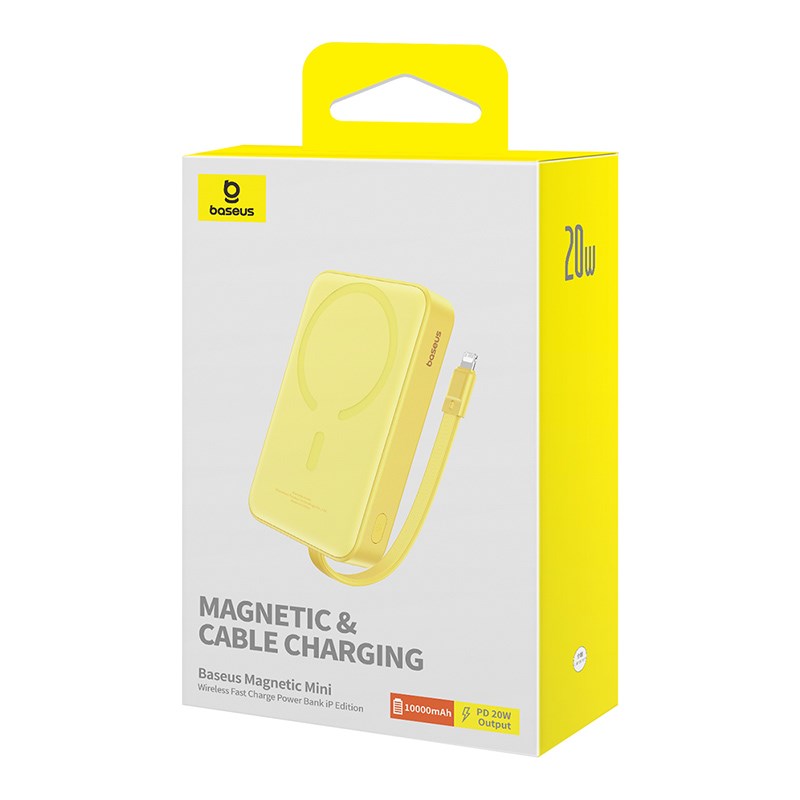 Baseus P10022109Y23-00 Lithium polymer (LiPo) power bank 10000 mAh Wireless charging Yellow