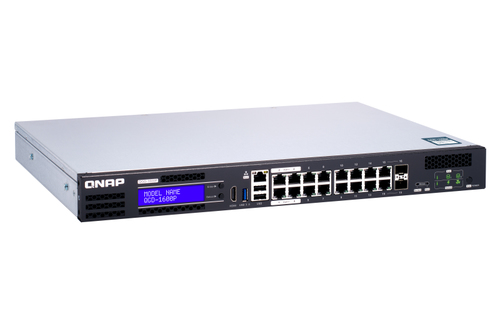 QNAP QGD-1600P Managed Gigabit Ethernet (10/100/1000) Power over Ethernet (PoE) 1U Black, Grey