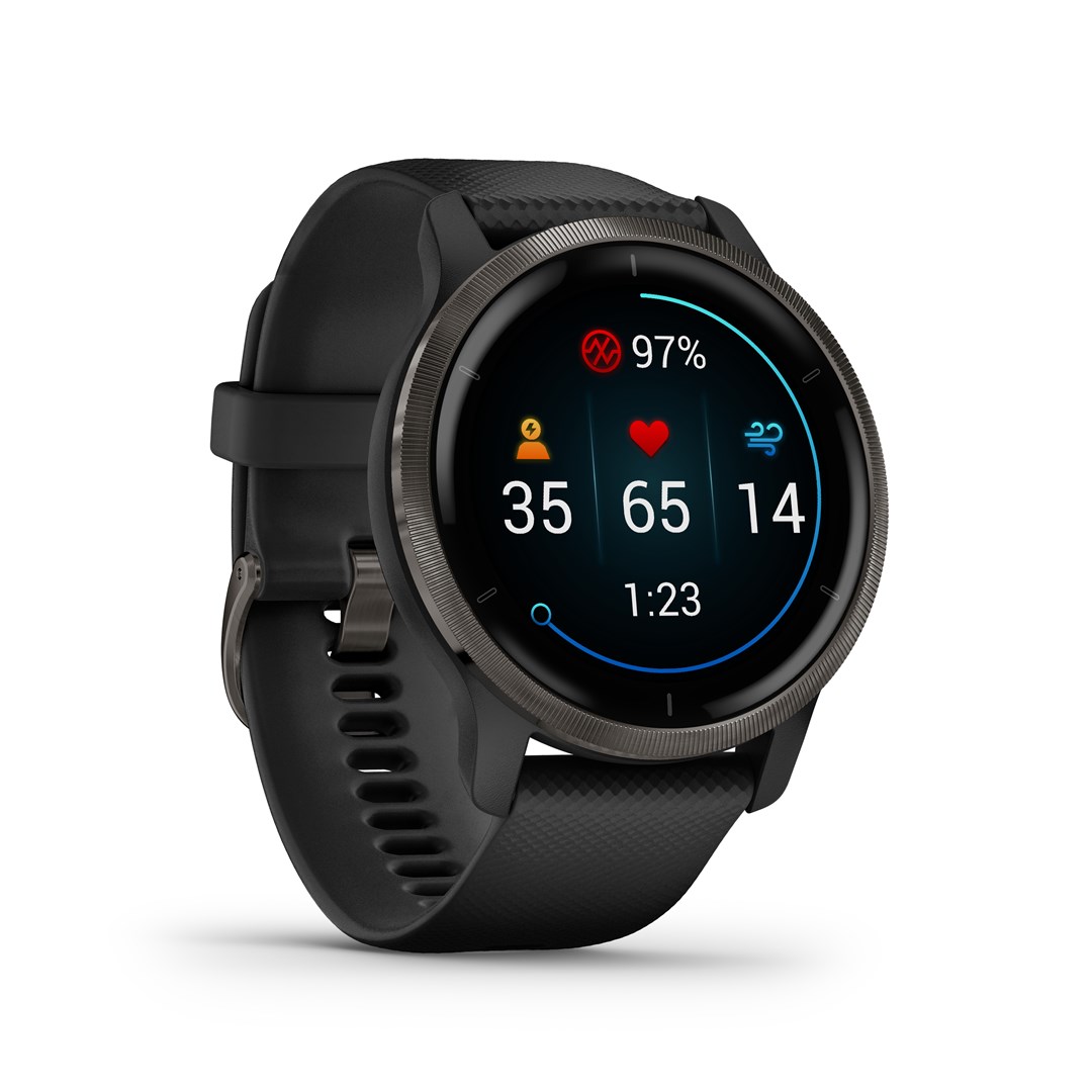 Garmin Venu 2 3.3 cm (1.3") AMOLED 45.4 mm Digital 416 x 416 pixels Touchscreen Wi-Fi GPS (satellite)