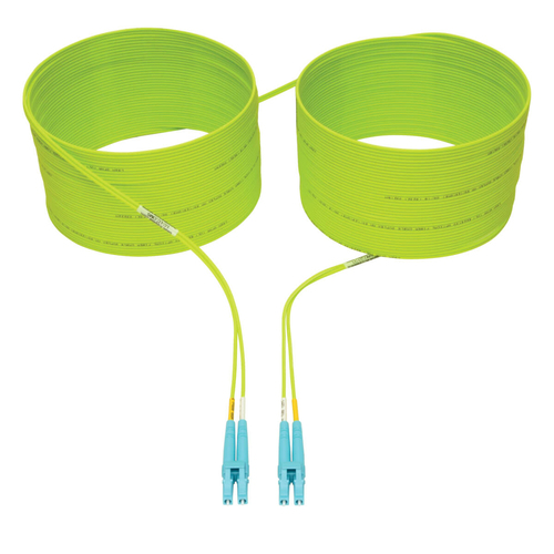 Tripp Lite N820-10M-OM5 100G Duplex Multimode 50/125 OM5 LSZH Fiber Optic Cable (LC/LC), Lime Green, 10 m