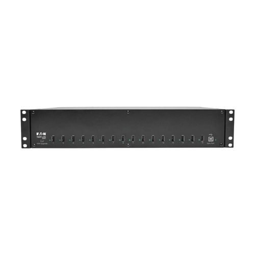 Tripp Lite U280-016-RMINT 16-Port USB Charging Station with Syncing, 230V, 5V 40A (200W) USB Charger Output, 2U Rack-Mount