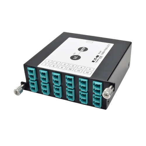 Tripp Lite N484-1M24-LC12 100Gb/120Gb to10Gb Breakout Cassette, 24-Fiber OM4 MTP/MPO ( Male with Pins ) to ( x12 ) LC Duplex