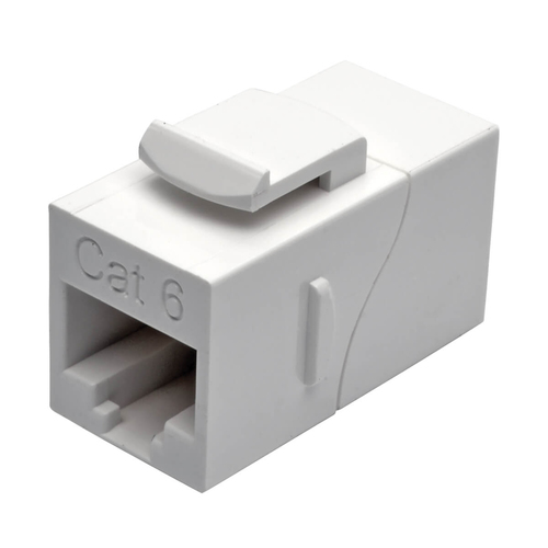 Tripp Lite N235-001-WH Cat6 Straight-Through Modular In-Line Snap-In Coupler (RJ45 F/F), White, TAA