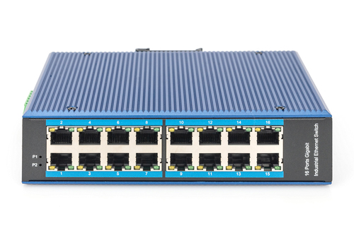 Digitus 16 Port Gigabit Ethernet Network Switch, Industrial, Unmanaged