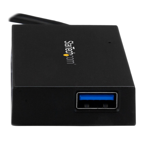 StarTech.com 4 Port USB C Hub - USB Type-C Hub w/ 4x USB-A Ports (USB 3.0/3.1 Gen 1 SuperSpeed 5Gbps) - USB Bus or Self Power - Portable USB-C to USB-A BC 1.2 Charging Hub w/ Power Adapter~4 Port USB C Hub - USB Type-C Hub w/ 4x USB-A Ports USB 3.0 hub (5Gbps) - USB Bus or Self Power - Portable USB-C to USB-A BC 1.2 Charging Hub w/ Power Adapter