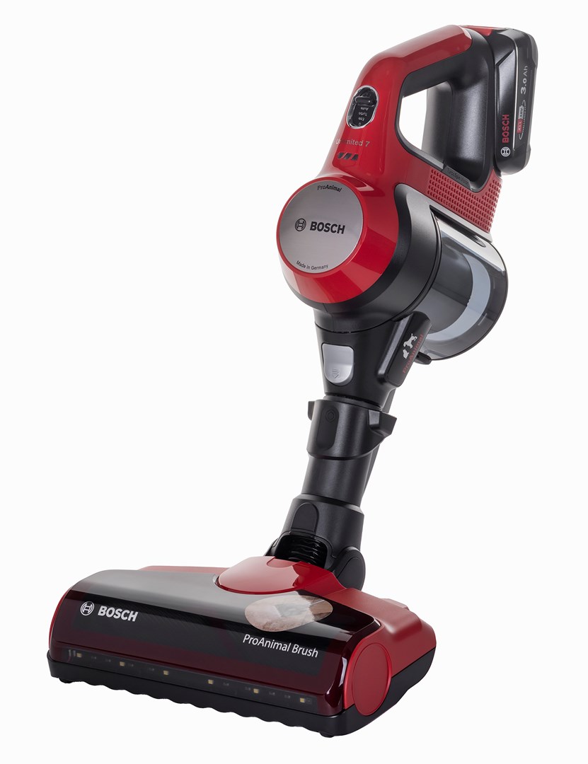 Bosch BBS711ANM stick vacuum/electric broom Battery Dry Bagless 0.3 L Black, Red, Stainless steel
