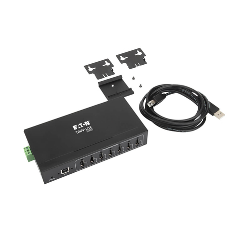 Tripp Lite U223-007-IND-1 7-Port Industrial-Grade USB 2.0 Hub - 15 kV ESD Immunity, Metal Housing, Wall/DIN Mountable