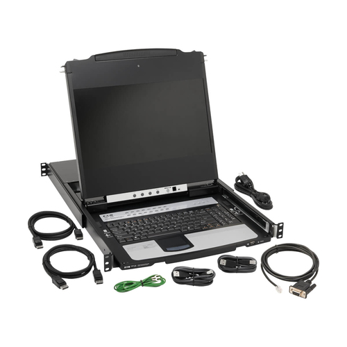 Tripp Lite B030-DP16-17DIP NetDirector 16-Port DisplayPort KVM Switch Console with 17 in. LCD, IP Remote Access, Dual Rail, 1U Rack-Mount