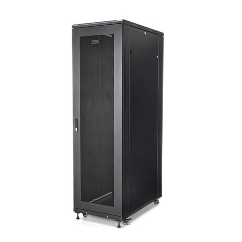 StarTech.com 4-Post 42U Server Rack Cabinet, 19" Data Rack Cabinet for Computer / AV / IT Equipment mount, Rack Server Enclosure with Casters, Full Size Industrial Network Storage
