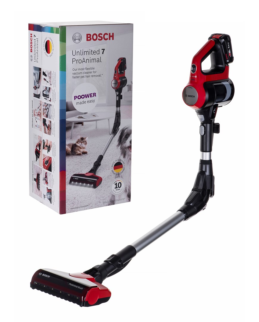Bosch BBS711ANM stick vacuum/electric broom Battery Dry Bagless 0.3 L Black, Red, Stainless steel