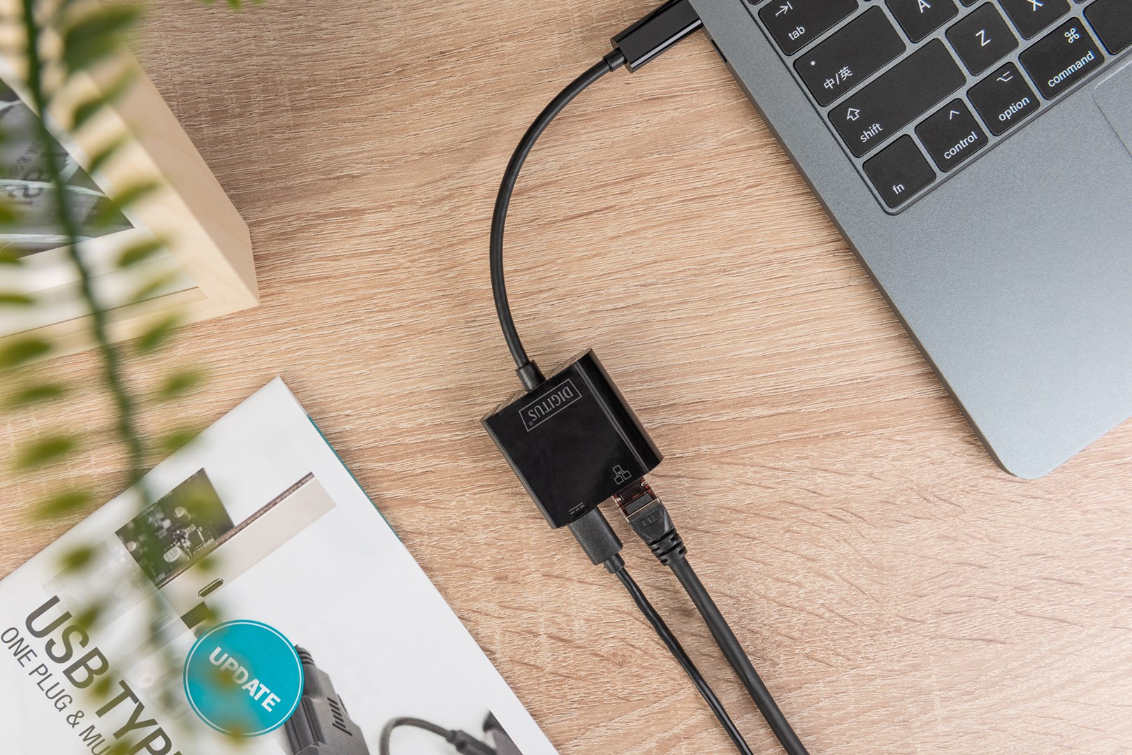 Digitus USB Type-C™ Gigabit Ethernet adapter with Power Delivery support