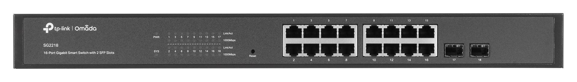 TP-Link JetStream 16-Port Gigabit Smart Switch with 2 SFP Slots