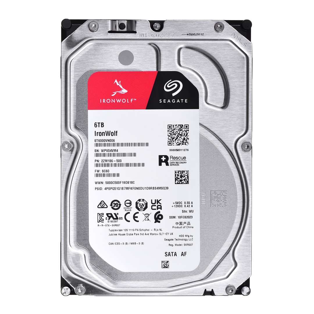 Seagate IronWolf ST6000VN006 internal hard drive 6 TB 5400 RPM 256 MB 3.5" Serial ATA III