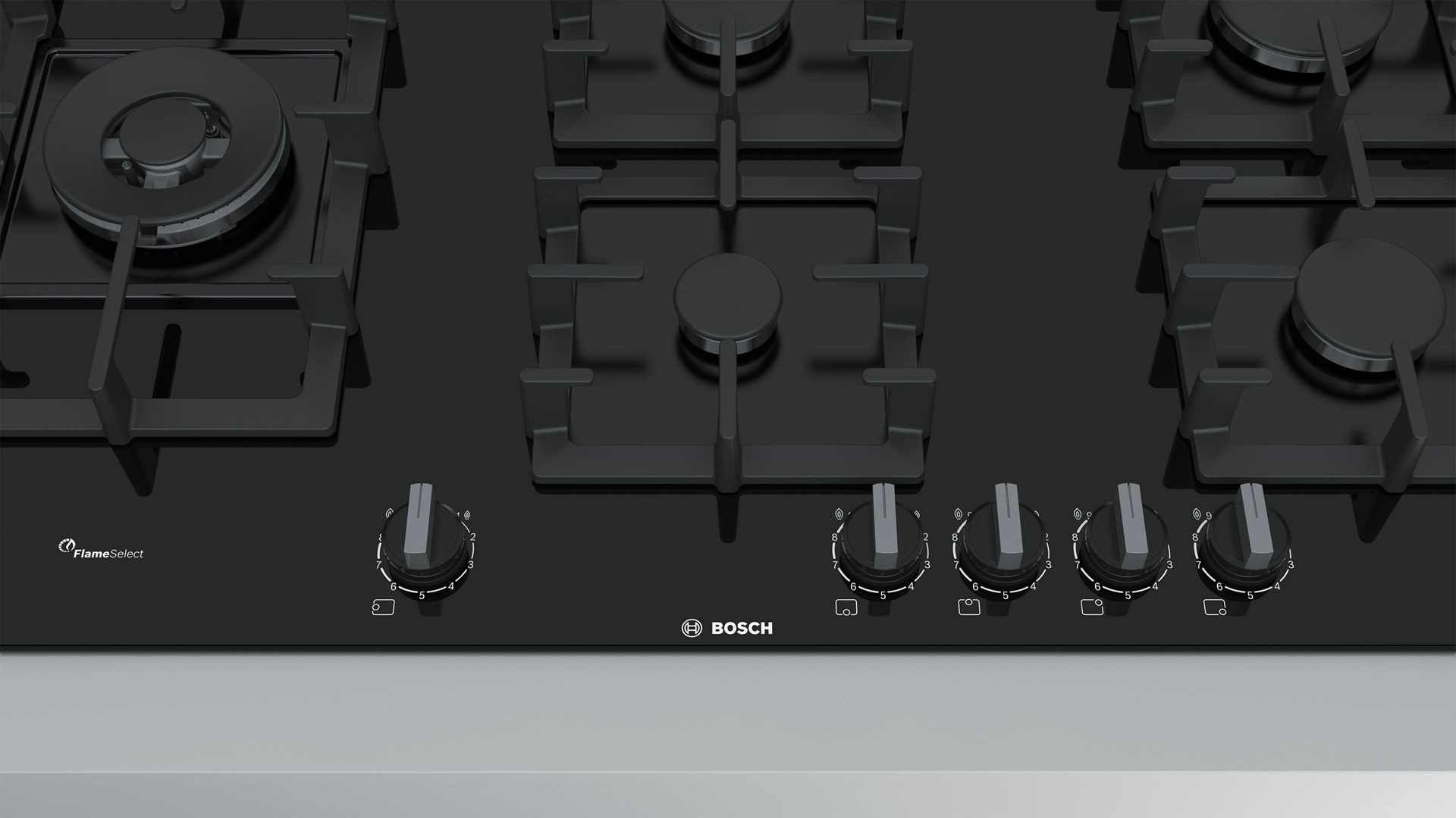 Bosch Serie 6 PPS9A6B90 hob Black Built-in 90 cm Gas 5 zone(s)