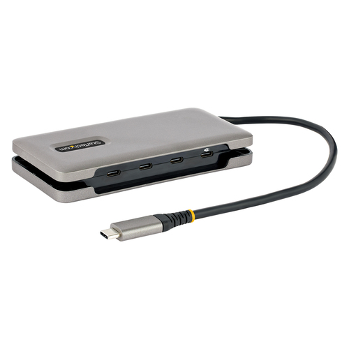 StarTech.com 4-Port USB-C Hub, 4x USB-C Ports, USB 3.2 Gen 2 (10Gbps) - Portable USB C Hub with 100W Power Delivery Pass-Through - USB Type C Hub w/ 12.6in/32cm Wrap-Around Cable