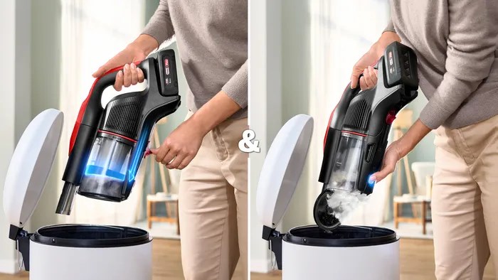 Bosch BCS1041PET stick vacuum/electric broom Battery Dry HEPA Bagless 0.4 L 23.5 W Black, Red 4 Ah