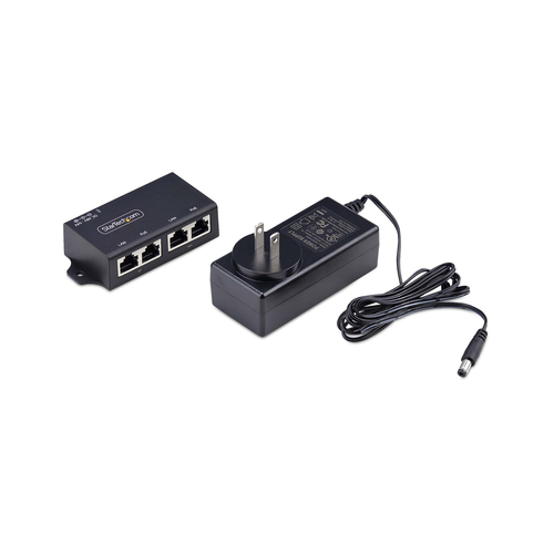 StarTech.com 2-Port Gigabit Midspan PoE+ Injector, 10/100/1000Mbps, PoE+ (802.3af/at), 30W, 1Gbps Ethernet, Wall Mountable, Unmanaged Inline Power Over Ethernet