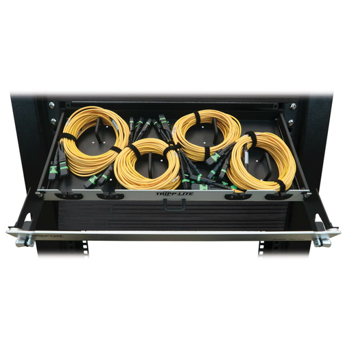 Tripp Lite Preloaded Fiber Panel, 1U - 4x (3x8F MTP/MPO-APC F/F) 24F Trunk Cables, OS2 Singlemode, 10 m (32.8 ft.)