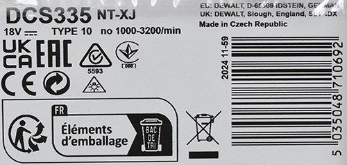 DeWALT DCS335NT power jigsaw 3200 spm 2 kg