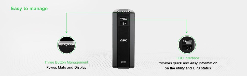 APC Back-UPS Pro uninterruptible power supply (UPS) Line-Interactive 1.5 kVA 865 W 6 AC outlet(s)