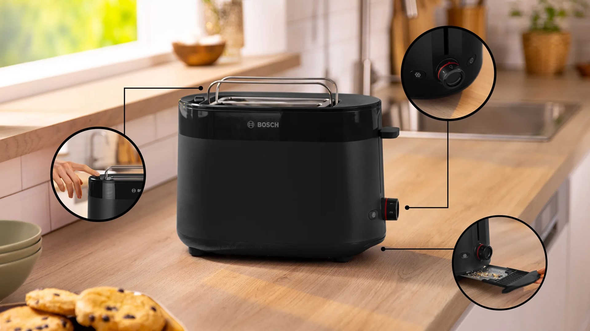 Bosch TAT2M123 toaster 6 2 slice(s) 950 W Black