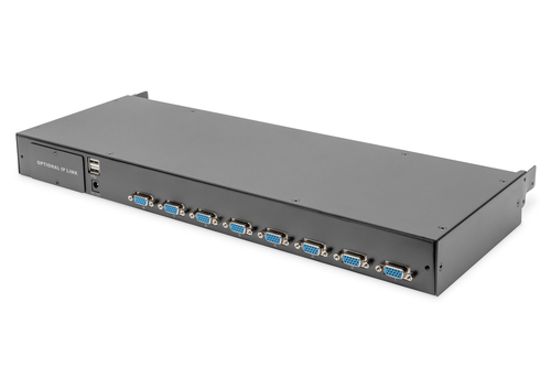 Digitus 19" HD LCD KVM console, 8-port VGA, German keyboard