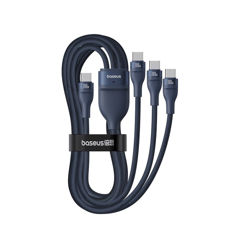 Baseus Flash Series Type C to C+C+C fast charging cable 480 Mbps Blue