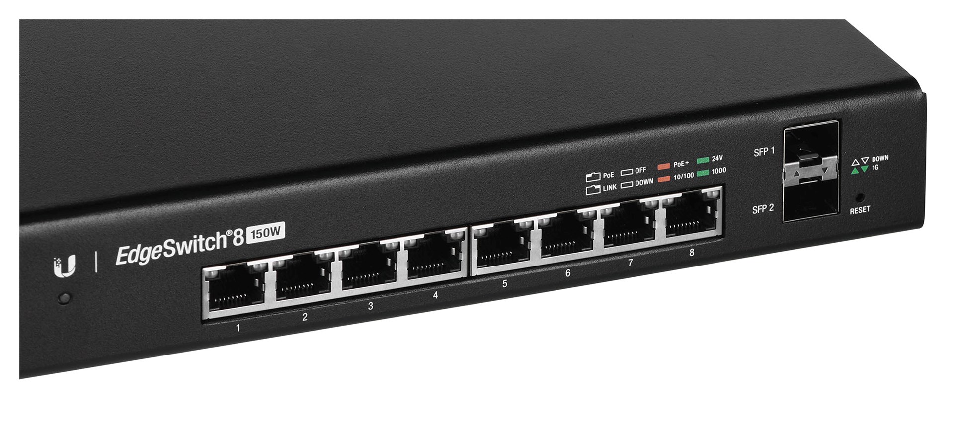 Ubiquiti EdgeSwitch 8 Managed Gigabit Ethernet (10/100/1000) Power over Ethernet (PoE) Black
