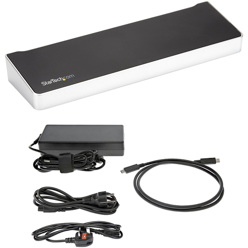 StarTech.com 4K USB-C Dock , Triple UHD 4K Monitor Docking Station, Mac & Windows, USB C to HDMI & DisplayPort, 60W Power Delivery, 5x USB 5Gbps Hub - TAA