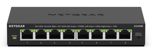 NETGEAR GS308E Managed L2/L3 Gigabit Ethernet (10/100/1000) Black