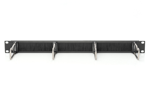 Digitus Cable Management Panel with Steel Rings and Brush Strip for 482.6 mm (19") Cabinets, 1U