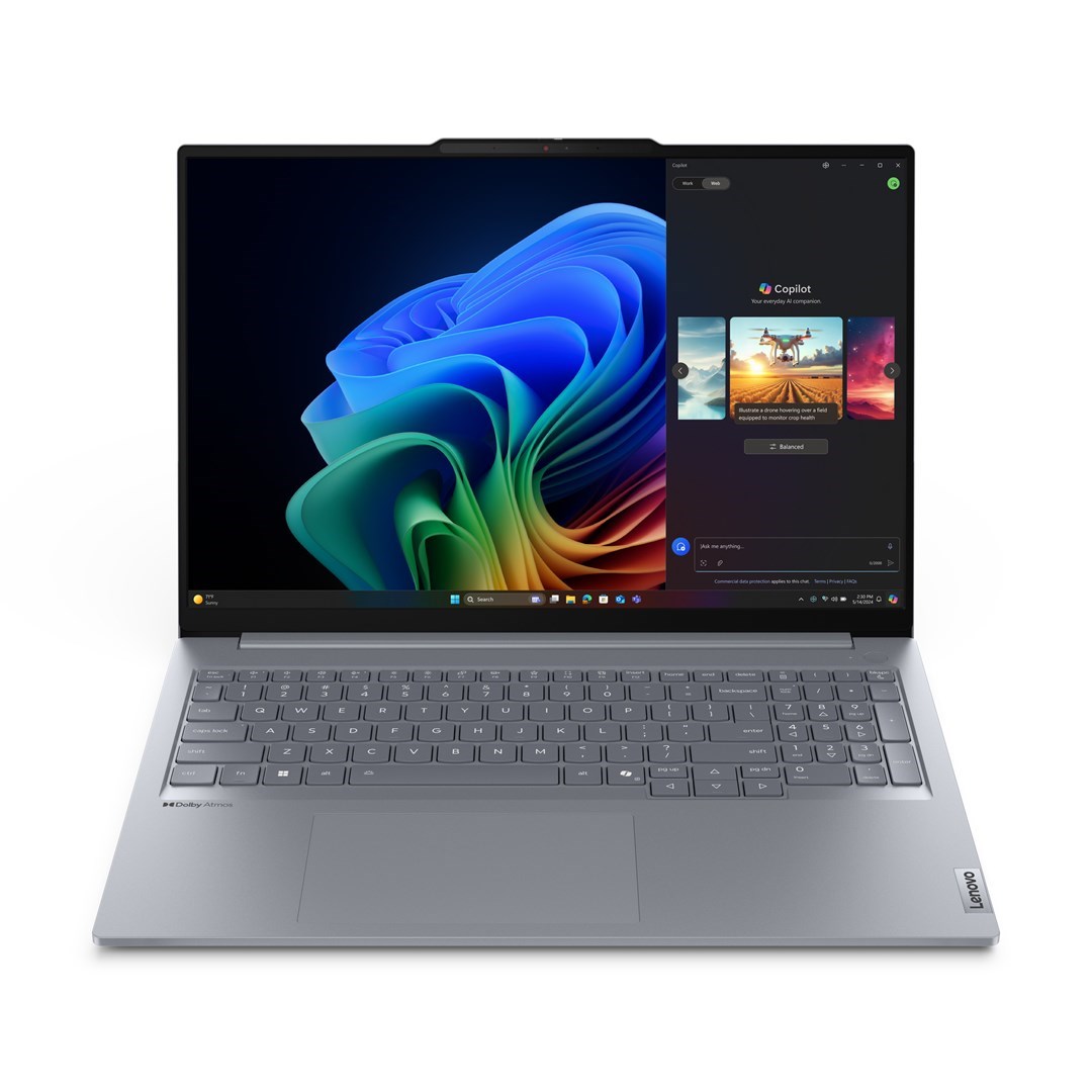 Lenovo ThinkBook 16 G7 QOY Copilot+ PC Qualcomm Snapdragon X1P-42-100 Laptop 40.6 cm (16") WUXGA 32 GB LPDDR5x-SDRAM 512 GB SSD Wi-Fi 7 (802.11be) Windows 11 Pro Grey