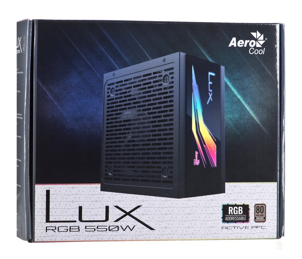 Aerocool LUXRGB550M RGB Modular PC Power Supply 550W 80Plus Bronze 230V Black