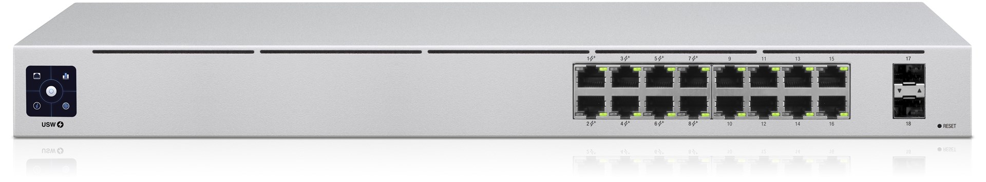 Ubiquiti UniFi 16-Port PoE Managed L2/L3 Gigabit Ethernet (10/100/1000) Power over Ethernet (PoE) 1U Silver