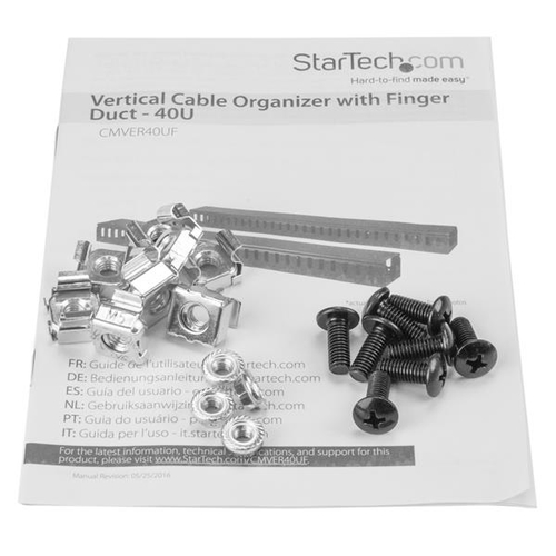 StarTech.com Vertical Cable Organizer with Finger Ducts - 0U - 6 ft.