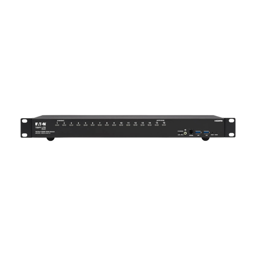Tripp Lite B024-H4U16 16-Port 4K HDMI/USB KVM Switch - 4K 60 Hz Video/Audio, USB Peripheral Sharing, 1U Rack-Mount