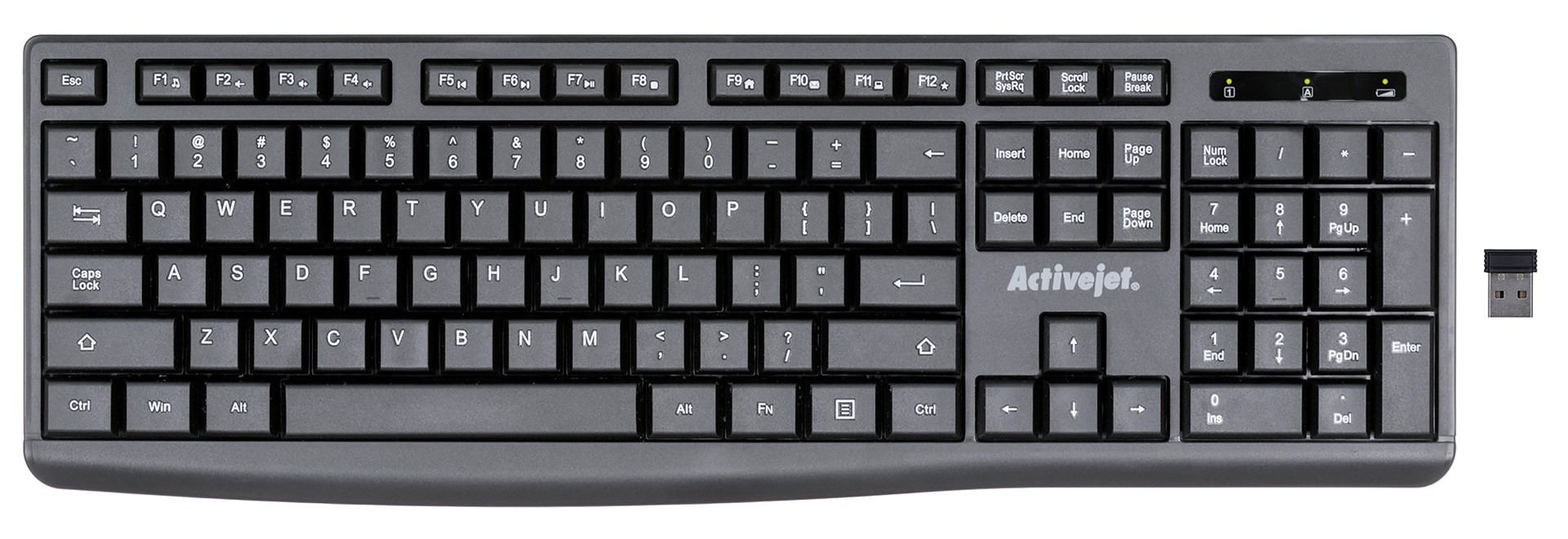 Activejet Wireless keyboard K-3803SW, battery-powered 1x 1.5V AAA