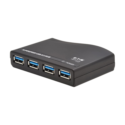 Tripp Lite U360-004-R-INT 4-Port USB-A Mini Hub - USB 3.x (5Gbps), International Plug Adapters