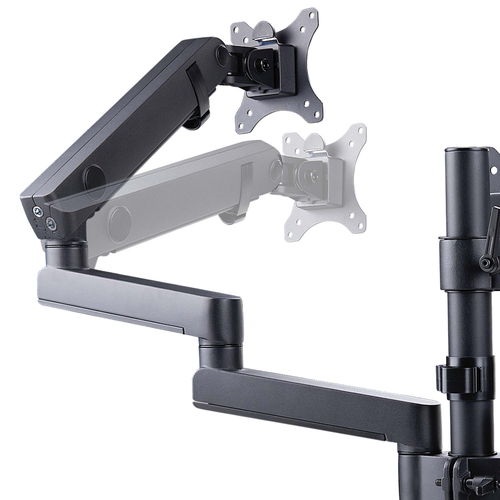 StarTech.com Triple Monitor Desk Mount For Up To Three 27in Screens, VESA 75x75/100x100, Tool-Less Arm Adjustments, C-Clamp/Grommet Mount, Spring-Assisted Arms