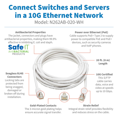 N262AB-020-WH - Cables & Adaptors by Eaton
