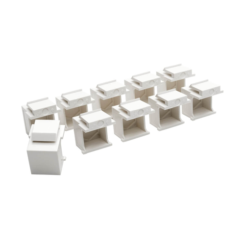 Tripp Lite N040-010-WH Snap-In Blank Keystone Jack Insert, White, 10 Pack, TAA