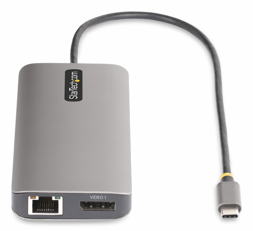 StarTech.com USB-C Triple-Monitor Multiport Adapter, Dual 4K 60Hz + 4K 30Hz HDMI & DisplayPort, 4-Port USB Hub, 100W PD Pass-Through, GbE, SD/MicroSD Card Readers